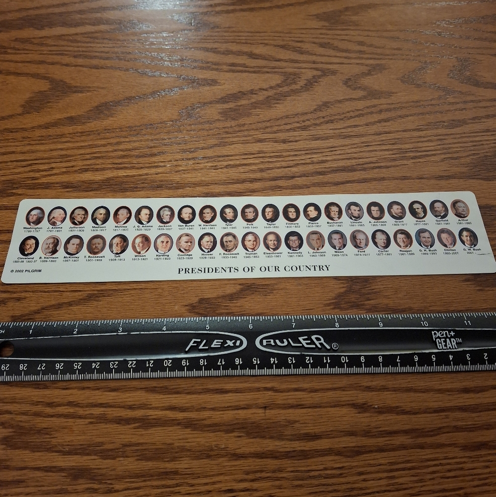 Vintage 2002 Wachovia Bank Promotional Ruler • Washington to G.W. Bush